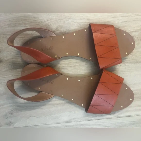 Madewell Dusty Red Leather Slingback Sandals - Picture 2 of 5